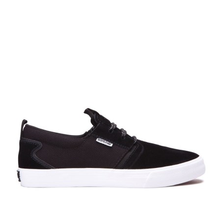 Supra Flow Mens Low Tops Shoes Black UK 34JVH